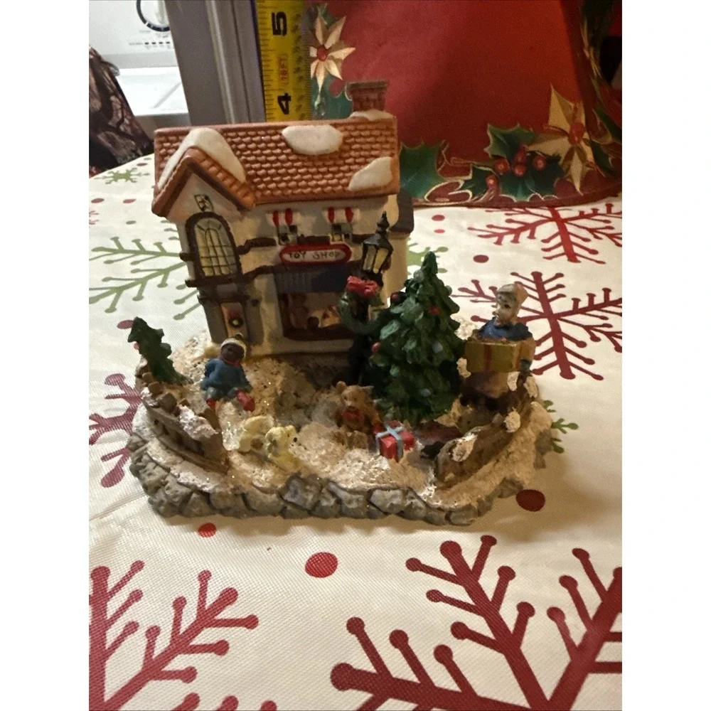 Santa's Toy Workshop Christmas House Figurine Snow Village Decorations Authentic